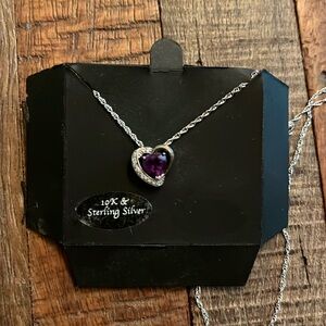 10k and sterling silver amethyst heart necklace. Never been worn